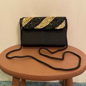 Black and Gold Formal Evening Bag Purse